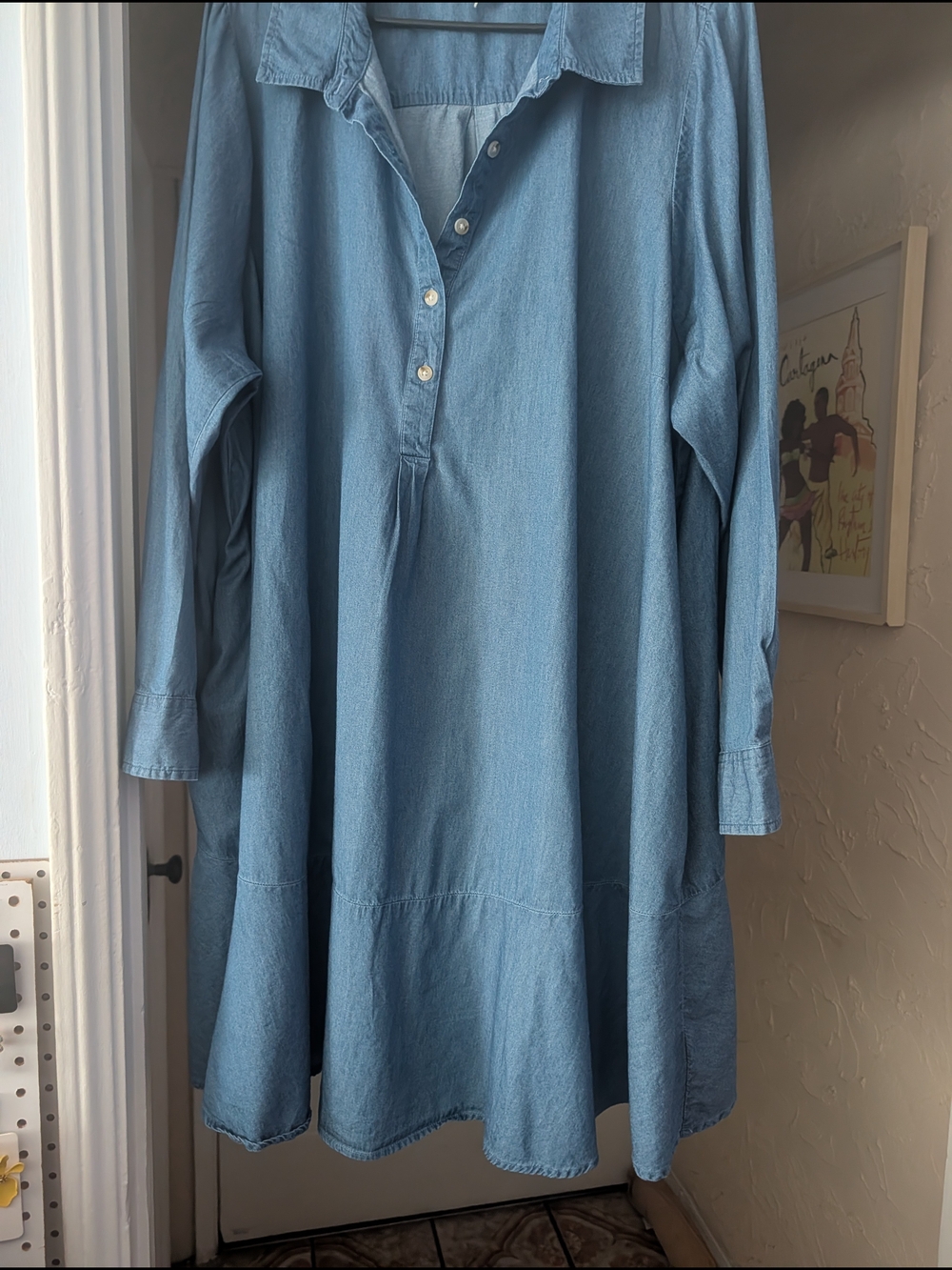 Torrid Dusty Blue Long-Sleeve Button Front Denim Shirt Dress